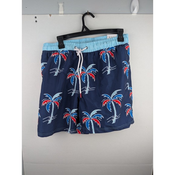 Way to Celebrate! Other - Way to Celebrate Mens Patriotic Palm Tree Swim Trunks Navy‎ Blue Medium 32-34
